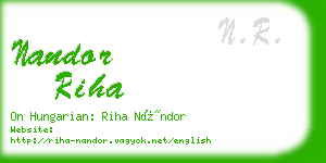 nandor riha business card